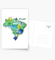 Watercolor Countries - Brazil Postcards