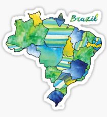 Watercolor Countries - Brazil Sticker