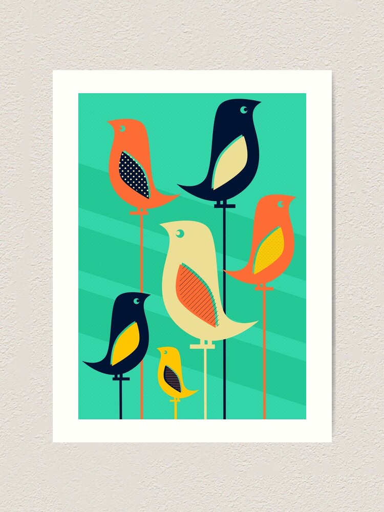 Alternate view of Mid Century Bird Illustration Art Print