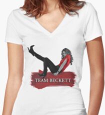 Team Beckett Women's Fitted V-Neck T-Shirt