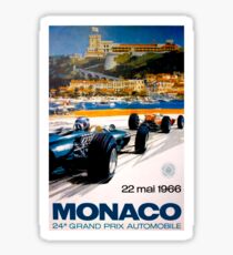 MONACO GRAND PRIX; Jahrgang 1966 Auto Racing Print Sticker