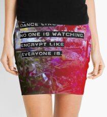 Encrypt like everyone is watching (colour BG) Mini Skirt