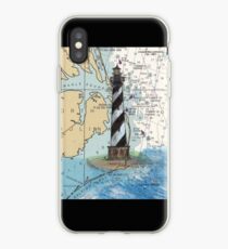Cape Hatteras Lighthouse NC Nautical Chart Cathy Peek iPhone Case