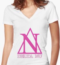 Delta Nu Shirt mit V-Ausschnitt
