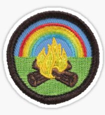 Rainbow campfire patch sticker Sticker