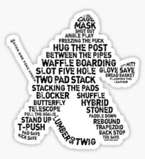 Typographic Hockey Goalie Goaltender Sticker