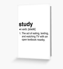 Funny Study Definition Greeting Card