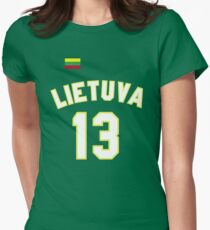 Sarunas Marciulionis 13 Lithuania Basketball Women's Fitted T-Shirt