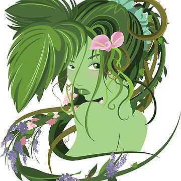 Artwork thumbnail, Elemental Hair Girl Earth | Bright Clean and Detailed Hairdresser Art by Tazmaa