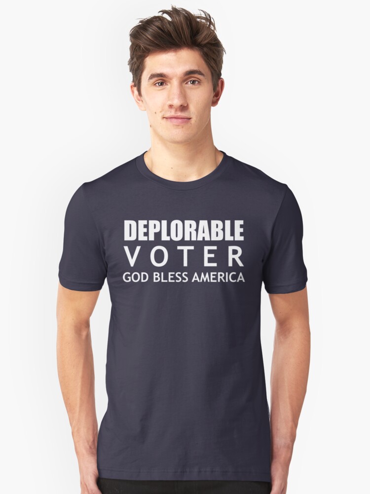 Alternate view of Deplorable Voter #basketofdeplorables Election 2016 White Slim Fit T-Shirt