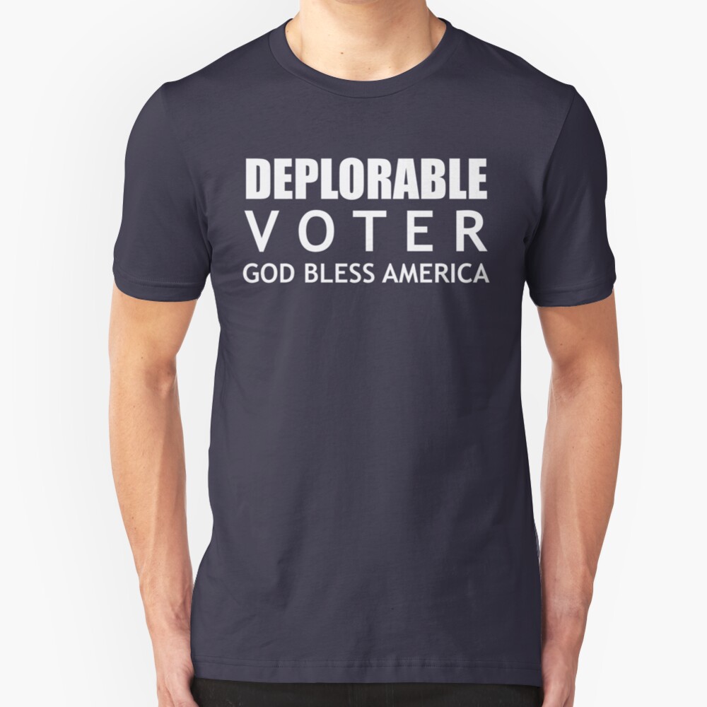 Deplorable Voter #basketofdeplorables Election 2016 White Slim Fit T-Shirt
