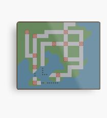 Kanto Map Metal Print