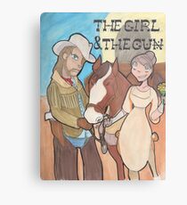 The Girl & the Gun Metal Print