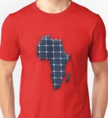 Map of the African continent with photovoltaic solar panels. Unisex T-Shirt