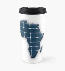 Map of the African continent with photovoltaic solar panels. Travel Mug