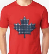 Canadian maple leaf with photovoltaic solar panels. Unisex T-Shirt