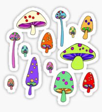 Technicolor Mushrooms Sticker