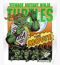 Ninja Turtles Retro First Movie 1990 Mikey Poster