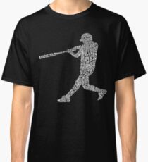 Baseball Softball Player Calligram Classic T-Shirt