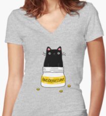 Camiseta entallada de cuello en V FUR ANTIDEPRESIVO