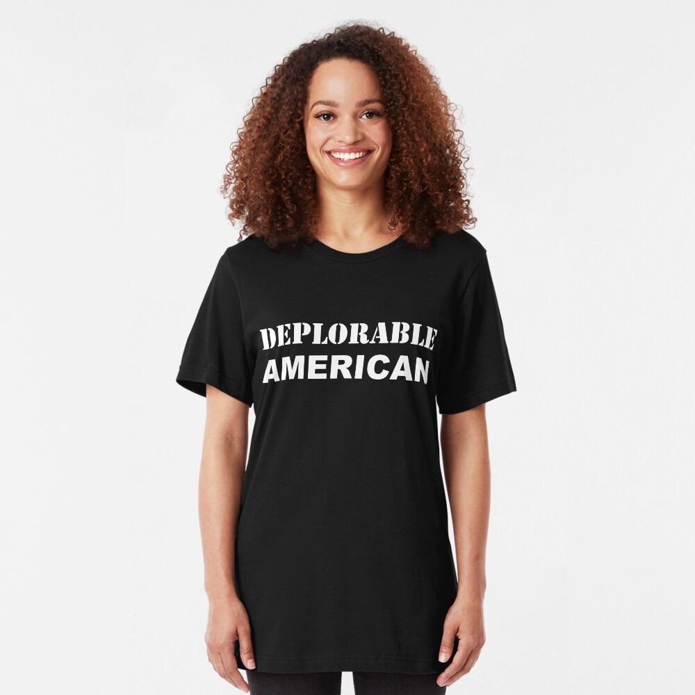 Deplorable American #basketofdeplorables Election 2016 White Slim Fit T-Shirt