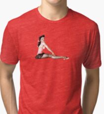 Gil Elvgren Pinup Ballerina Tri-blend T-Shirt