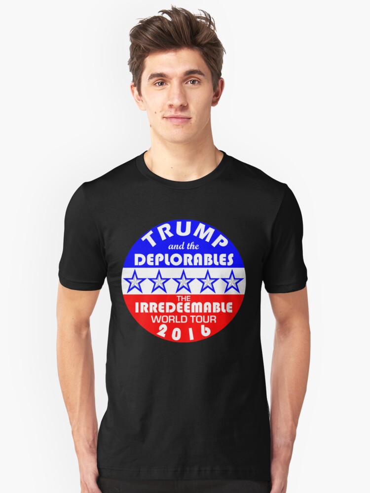 Alternate view of Trump And The Deplorables Irredeemable World Tour 2016 Slim Fit T-Shirt
