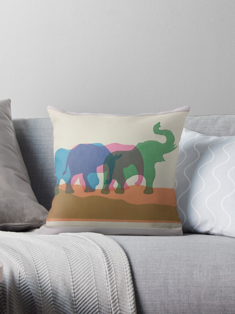 pillows with elephants on them