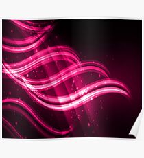 Glittery Pink Waves Poster