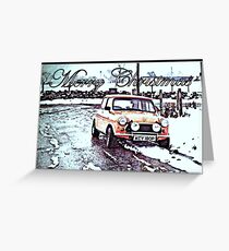 Xmas Mini Cooper Greeting Card
