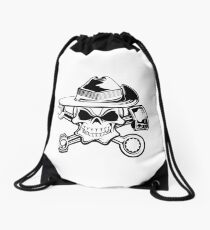 Skull and Cross Spanners Drawstring Bag