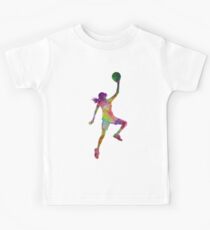 young woman basketball player 02 Kids Tee