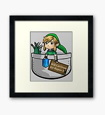 Zelda "Will Cut Grass For Rupees" Framed Print