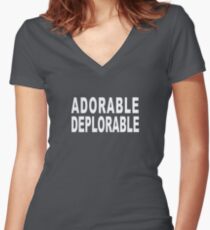 ADORABLE DEPLORABLE Women's Fitted V-Neck T-Shirt