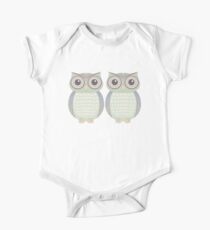 Eule Zwillinge Baby Body Kurzarm