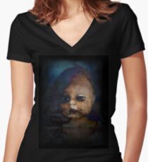 Zombie Doll Women's Fitted V-Neck T-Shirt