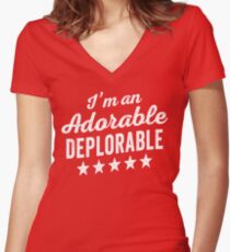 Adorable Deplorable Women's Fitted V-Neck T-Shirt