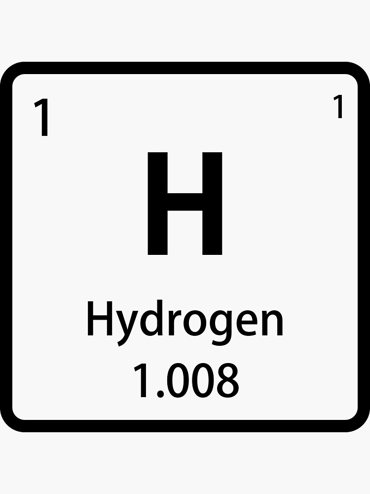 black hydrogen element tile periodic table sticker by sciencenotes