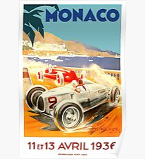 1936 Monaco Grand Prix Rennen Poster Poster