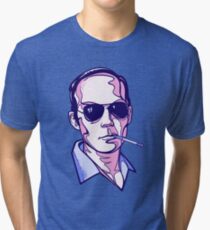 Hunter S. Thompson violet Tri-blend T-Shirt