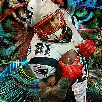 : Aaron Hernandez (19x14 inch, 48x35 cm) Silk Poster