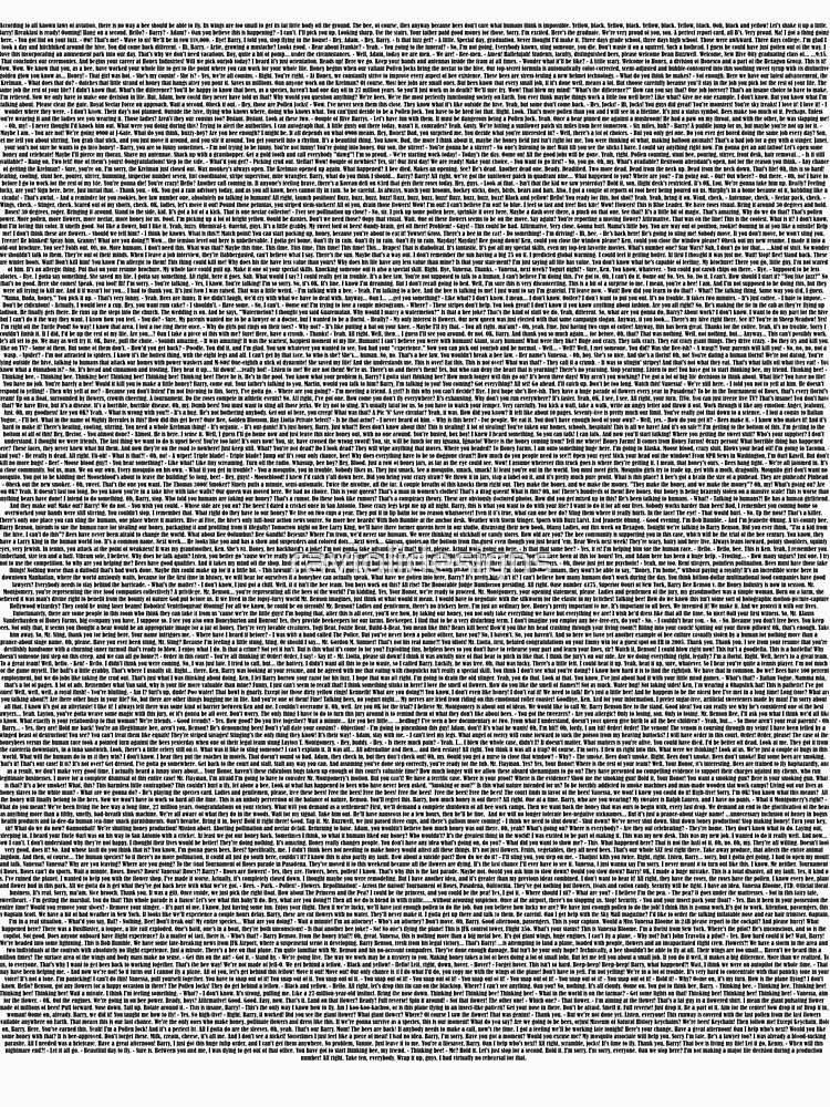 entire bee movie script