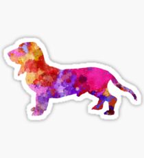 Blue Gascony Basset in watercolor Sticker