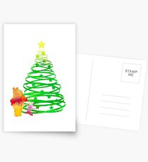 Christmas Bear and Pig Inspired Silhouette Postcards
