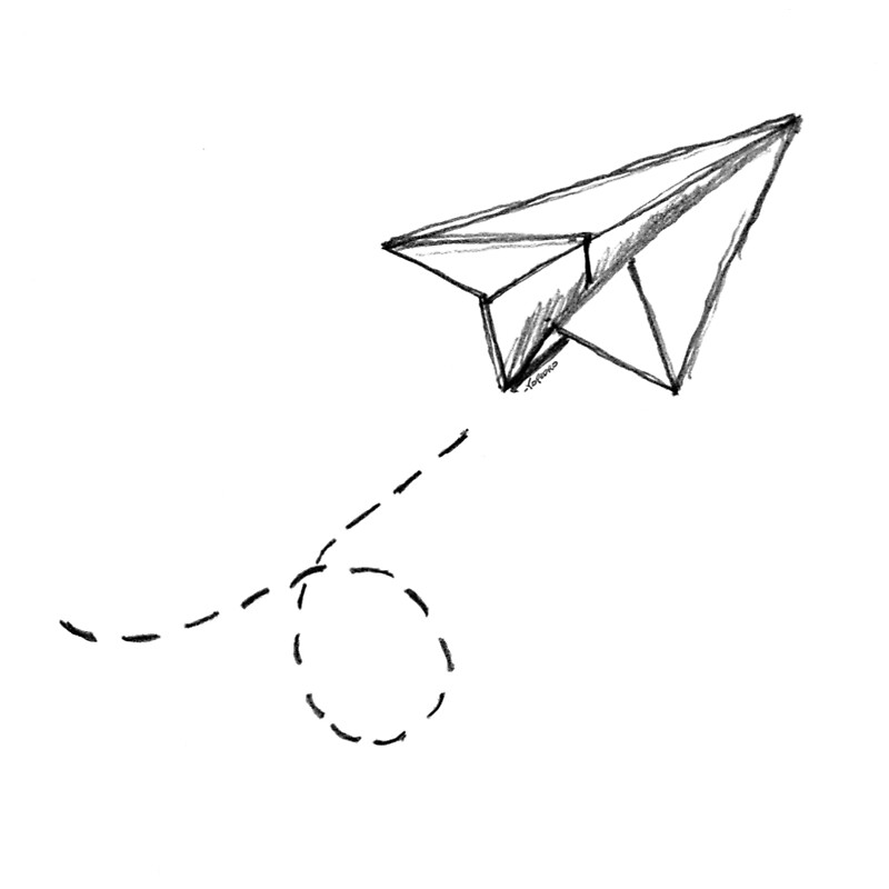 a paper airplane drawing