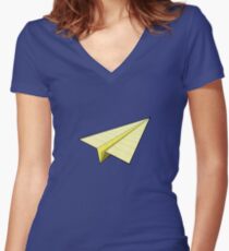 Paper Airplane 10 Women's Fitted V-Neck T-Shirt