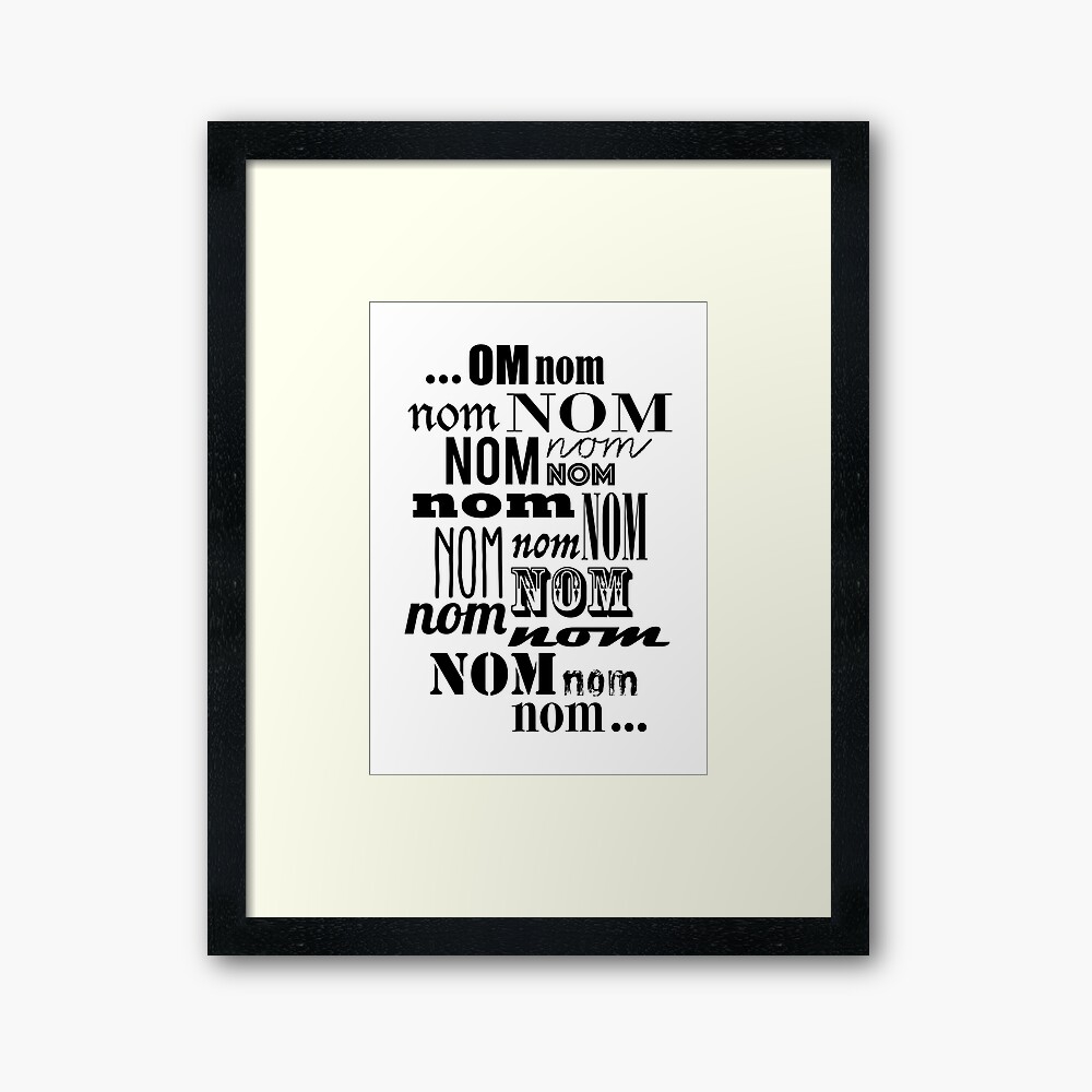 Om Nom Nom Framed Art Print