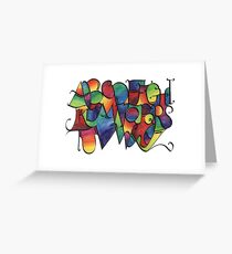 Rainbow calligraphy alphabet Greeting Card