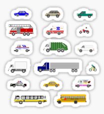 Street Vehicles - The Kids' Picture Show - 8-bit Sticker