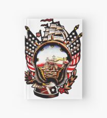 American Navy Ship Eagle Tattoo design Hardcover Journal